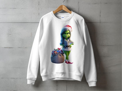 Christmas Elf Sweater, Festive Holiday Sweatshirt, Women's Winter Fashion, Casual Cozy Top, Unique Gift Idea