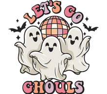 Let's Go Ghouls Cute Ghosts Disco Ball Party Halloween Spooky Fun T-Shirt Design