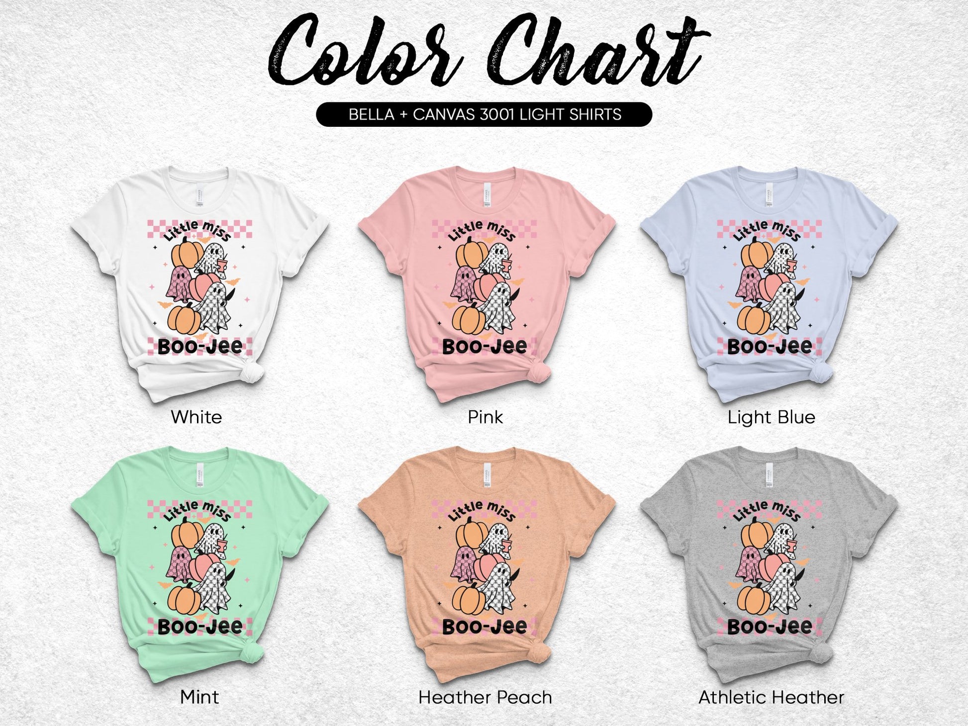 Boo-Jee Halloween T-Shirt, Funny Ghost Graphic Tee, Bella Canvas 3001, Multiple Colors Available