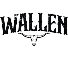Wallen Skull Bull Horns Graphic T-Shirt Western Style Distressed Print