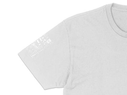 Minimalist White T-Shirt with Abstract Line Art, Unisex Modern Graphic Tee, Casual and Stylish Top