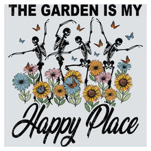 a picture of a group of skeletons dancing in a field of sunflowers