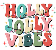 Holly Jolly Vibes Colorful Christmas Wall Art, Festive Holiday Decor, Bright Home Decoration