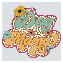 a picture of a dog with flowers on it