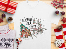 Festive Christmas T-Shirt with Rudolph and Santa Graphic, Holiday Casual Apparel for Family