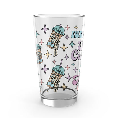 Fun Coffee Tumbler Glass, Colorful Drinkware, Iced Coffee Cup, Unique Beverage Holder, Trendy Glassware Gift