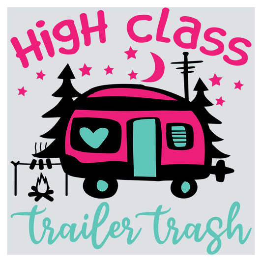 a pink trailer with a heart on the front of it