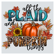 a picture of a sign that says, all the plaid and pumpkin things