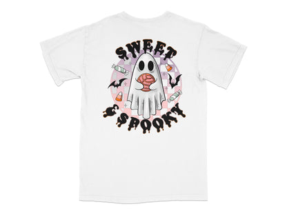 Ghost Graphic T-Shirt Sweet Spooky Design, Cute Halloween Casual Tee, Unisex Fashion Top