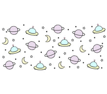 Colorful Space Pattern Wrapping Paper, Planets and Stars, Moon Phases, Birthday Gift Wrap, Cosmic Print, Kids Party Supplies