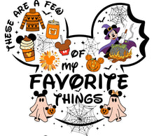 Halloween Favorite Things T-Shirt Design, Witch, Pumpkin, Ghosts, Fall Graphic Tee, Spooky Season Illustration
