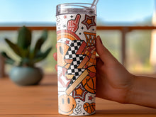 Colorful Sports Themed Tumbler Cup, Insulated Travel Mug, Basketball Soccer Baseball Design, Gift for Athletes