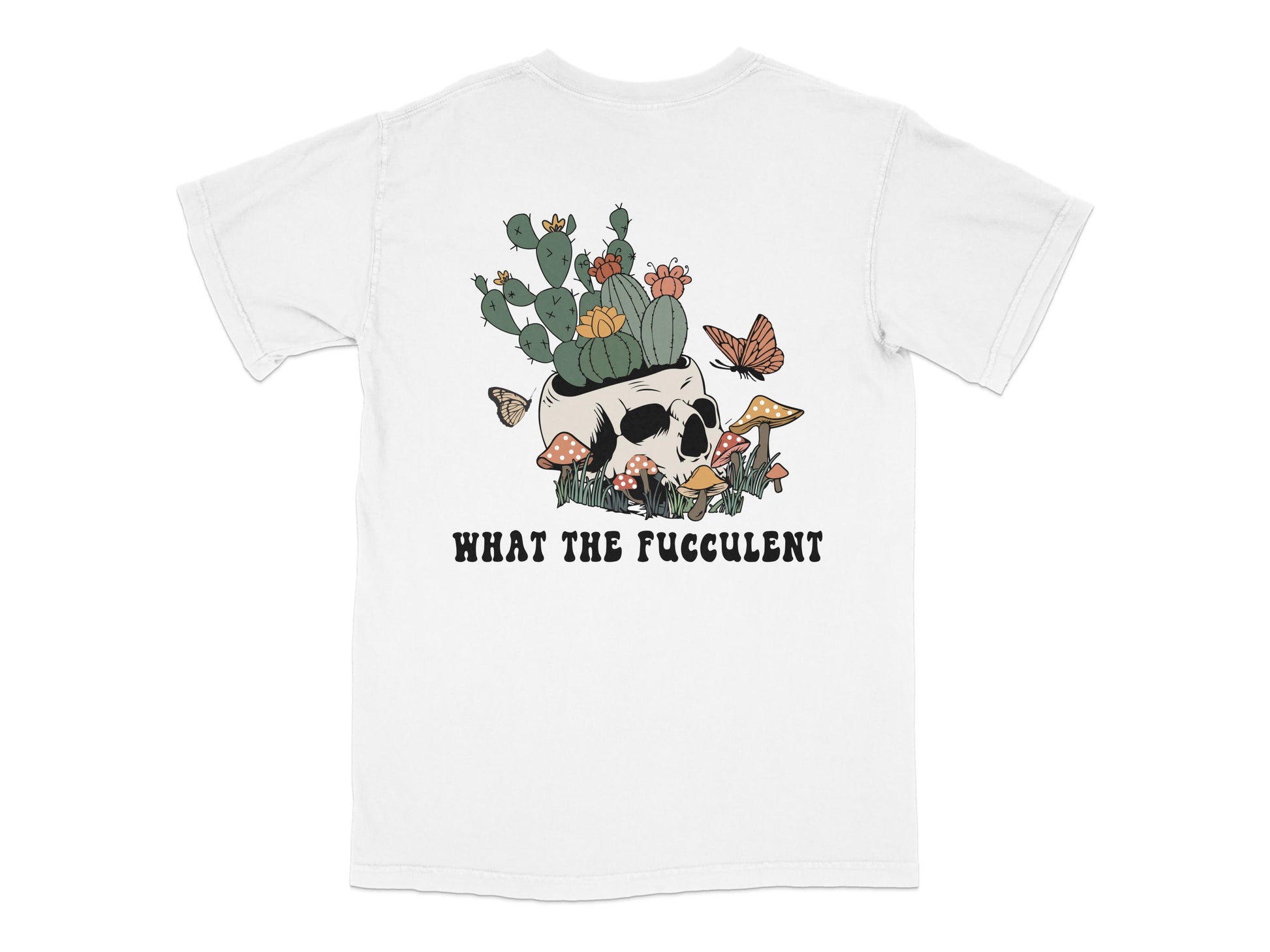Skull Succulent Graphic T-Shirt, Funny Plant Lover Tee, Casual White Cotton Shirt, Unique Botanical Design, Gift for Gardeners