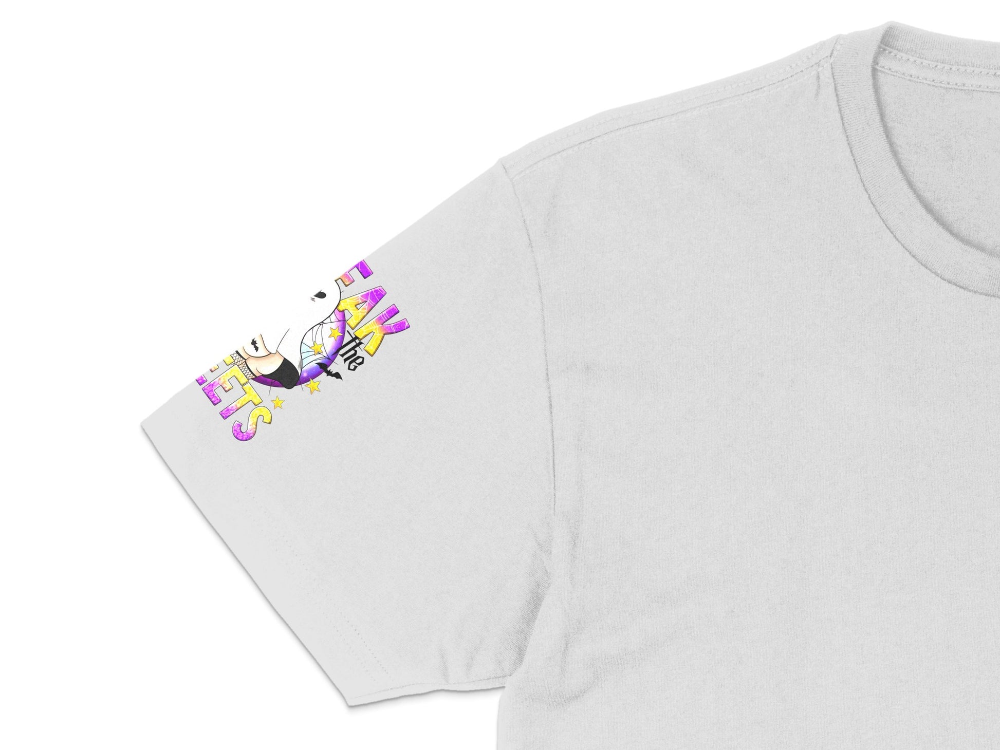 Graphic T-Shirt with Abstract Purple and Yellow Design, Stylish Casual Wear for All Ages