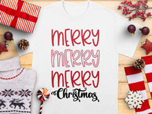 Merry Merry Christmas T-Shirt, Festive Red Holiday Tee, Unisex Xmas Casual Top, Winter Apparel Gift Idea