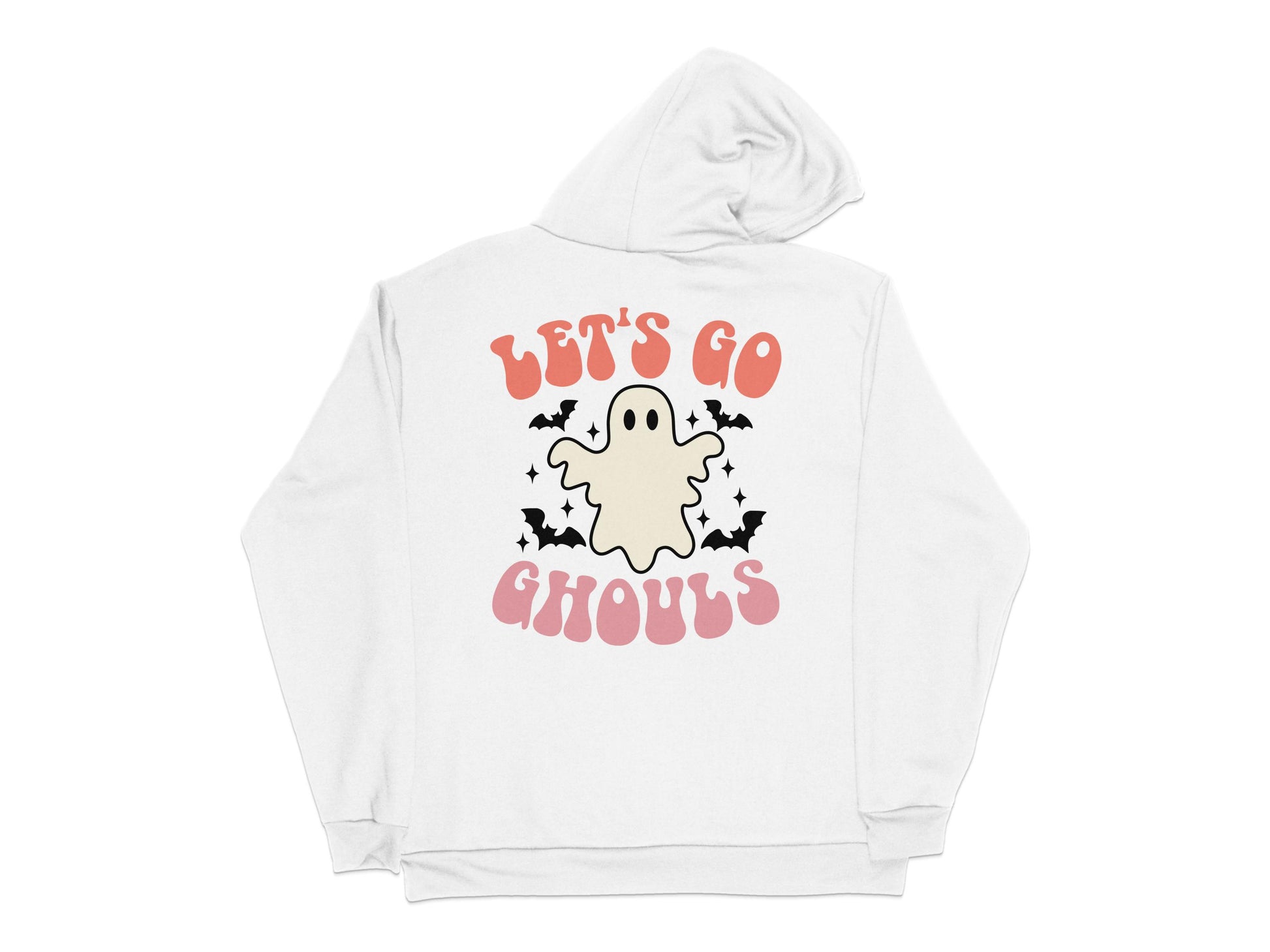 Let's Go Ghouls Hoodie, Cute Ghost Graphic, Halloween Spooky Pullover, Fall Casual Apparel