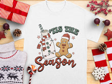 Christmas T-Shirt 'Tis The Season' Gingerbread Man and Lighthouse Holiday Tee, Festive Winter Apparel, Unisex Gift Idea