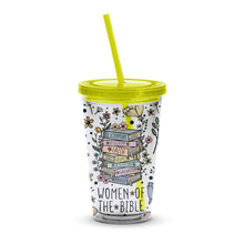 Women of the Bible Scripture Tumbler, Floral Christian Gift, Insulated Travel Cup with Straw, Religious Drinkware, Faith Motivation