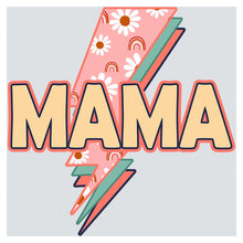 a picture of the word mamma with flowers and a lightning bolt