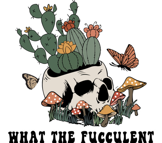 Skull and Cacti Art Print, Desert Skull Illustration, Botanical Wall Decor, Succulent and Butterflies Poster, Unique Home Decoration