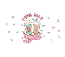 I Love You a Latte Coffee Art Print, Cute Valentine's Day Gift, Romantic Wall Decor, Pastel Colors Illustration