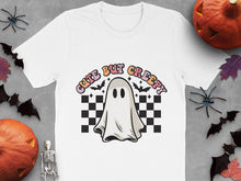 Cute But Creepy Ghost T-Shirt, Checkered Pattern, Halloween Tee, Spooky Casual Wear, Fall Season Shirt
