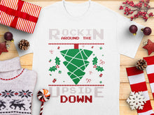 Upside Down Christmas Sweater T-Shirt, Funny Holiday Party Tee, Festive Ugly Sweater Design, Unisex Gift Idea