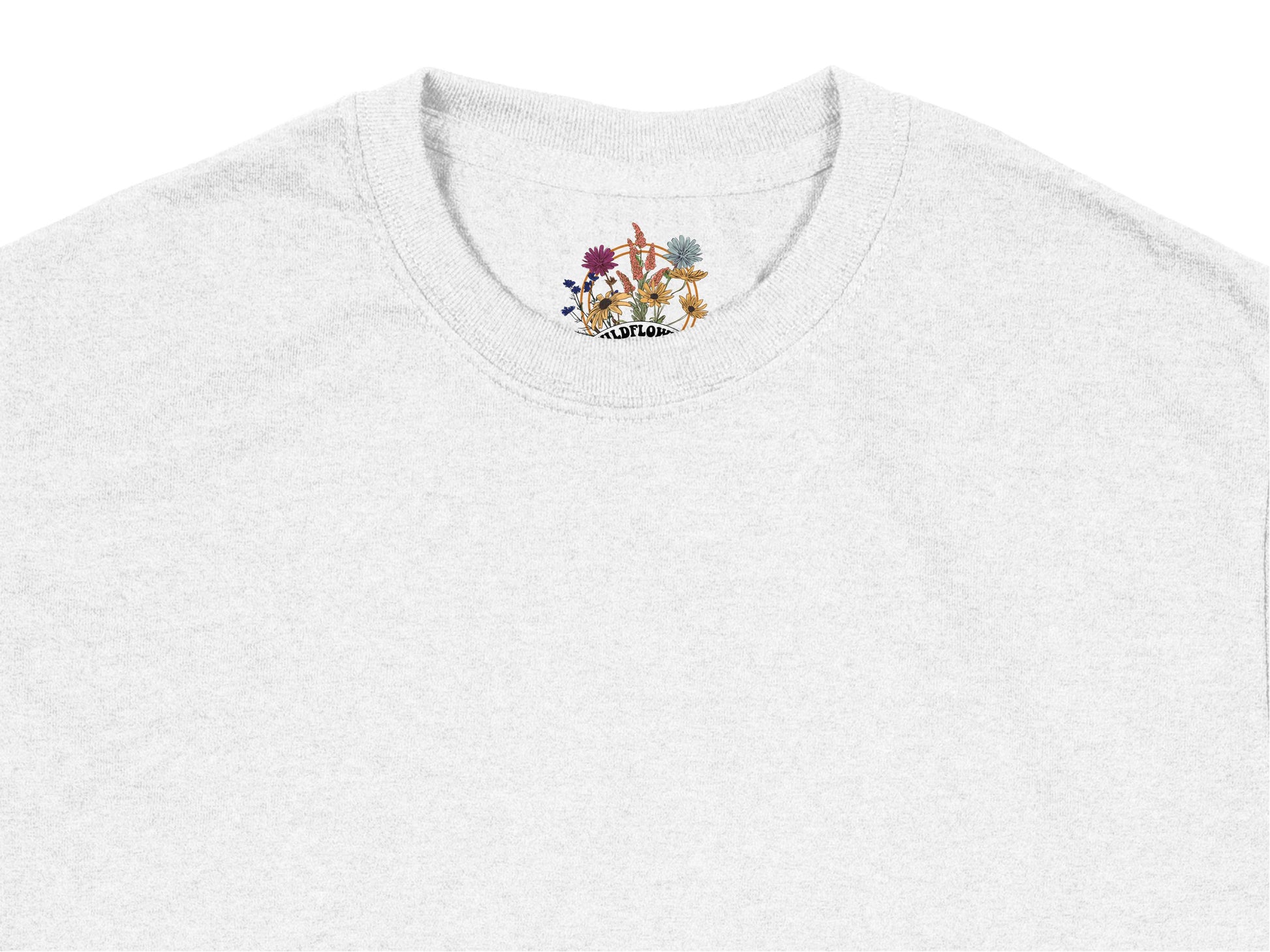 White T-Shirt with Astoria Embroidered Logo, Unisex Cotton Tee, Floral Design, Casual Apparel