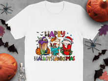 Happy Hallowthanksmas T-Shirt, Funny Holiday Mashup Tee, Christmas Thanksgiving Halloween Shirt