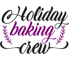 Holiday Baking Crew SVG, Christmas Baking Team Decal, Festive Kitchen Graphic, DIY T-Shirt Iron On, Purple Holiday Decor Downloadable File