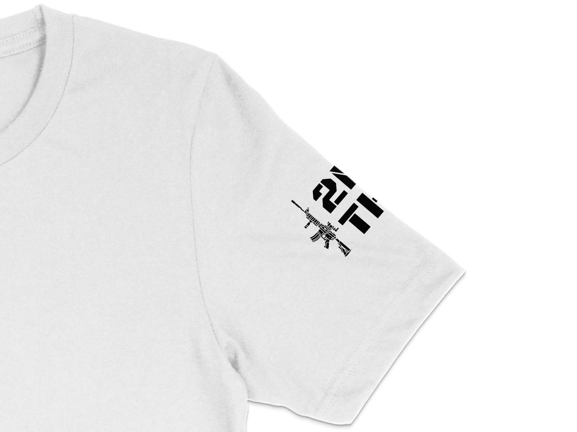 White T-shirt with Minimalist Black Geometric Design, Modern Unisex Graphic Tee, Casual Streetwear