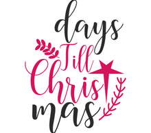 Days Till Christmas Vinyl Decal, Holiday Countdown Decoration, Festive Wall Art, Seasonal Home Decor, Pink and Black Script