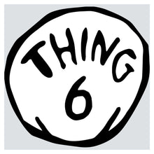 a black and white drawing of a hand that says thing 6