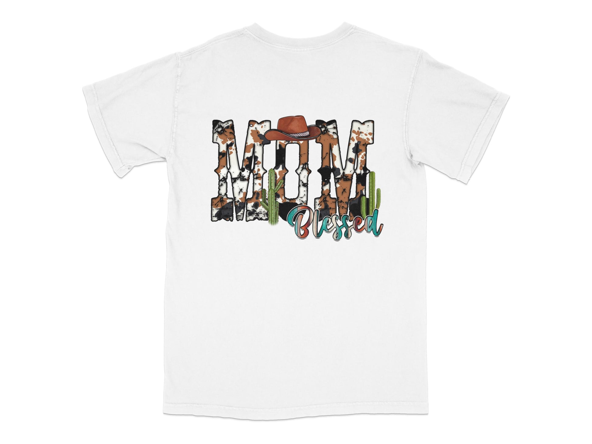 Blessed Cowgirl Boots and Cactus Graphic T-Shirt, Western Style Tee, Casual Fashion Ladies Top