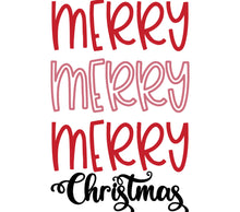 Merry Christmas Red and Black Script Holiday Wall Art Digital Download