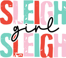 Colorful Sleigh Girl Sleigh Christmas Quote Graphic Print for Holiday Decor