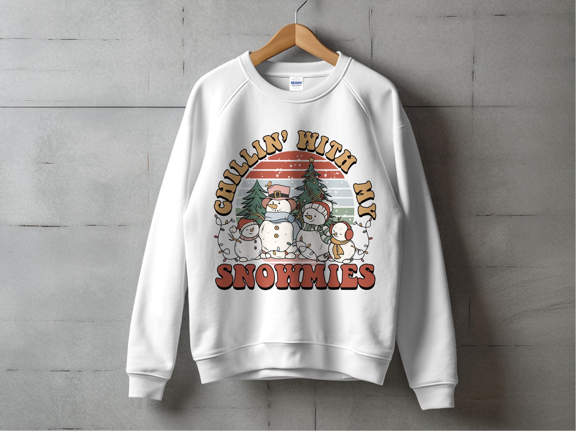 Chillin with My Snowmies Sweatshirt, Unisex Christmas Sweater, Cute Snowman Graphic, Holiday Apparel, Festive Winter Clothing