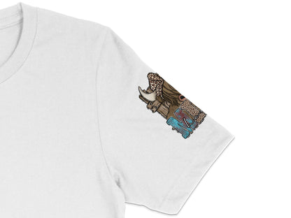 Unisex White T-Shirt with Unique Elephant Graphic, Comfortable Cotton Tee, Casual Wear