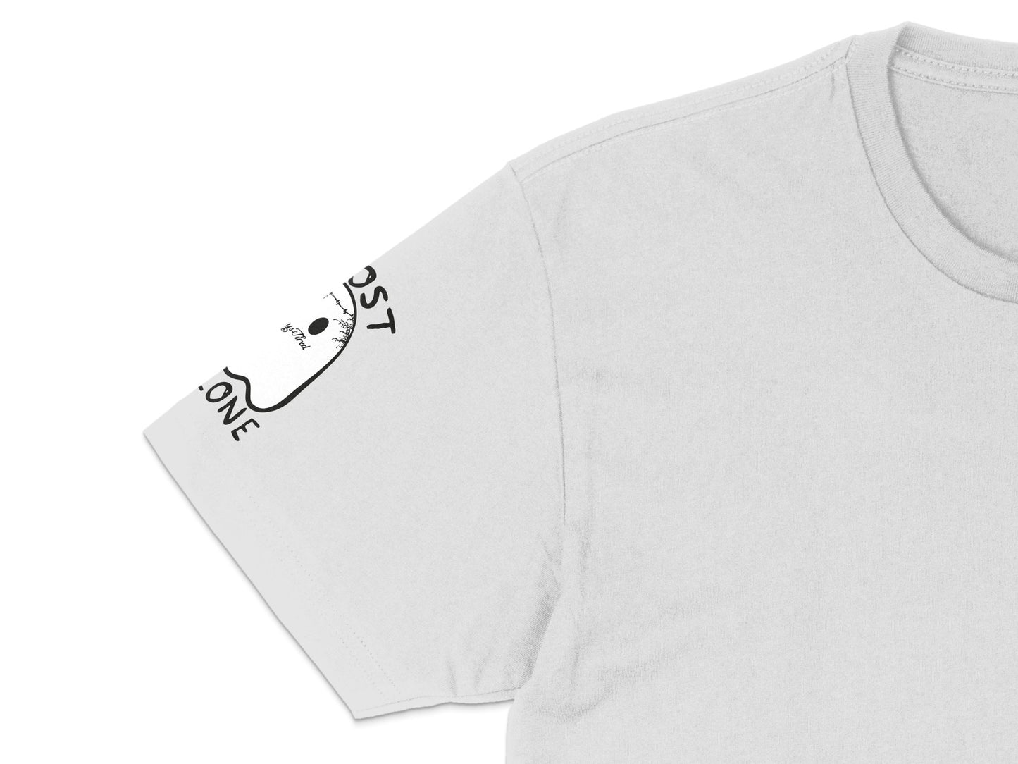 Minimalist White T-Shirt with Abstract Black Graphic, Modern Casual Streetwear, Unisex Cotton Tee, Trendy Urban Apparel
