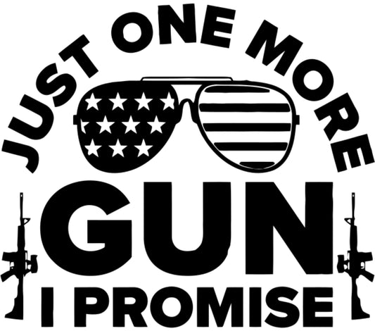 Patriotic Sunglasses Gun T-Shirt, Just One More Gun Promise, Second Amendment Tee, American Flag Glasses, Unisex Apparel, Gift for Gun