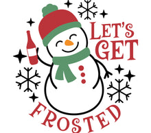 Let's Get Frosted Snowman Graphic T-Shirt, Festive Christmas Holiday Tee, Winter Snowflakes Casual Top, Unisex Gift Idea