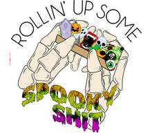Spooky Halloween T-Shirt, Skeleton Hands Graphic, Rollin' Up Some Fun, Holiday Apparel, Unique Party Clothing