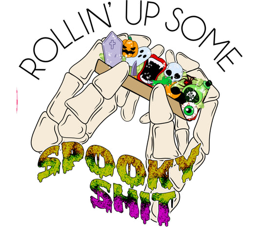 Spooky Halloween T-Shirt, Skeleton Hands Graphic, Rollin' Up Some Fun, Holiday Apparel, Unique Party Clothing