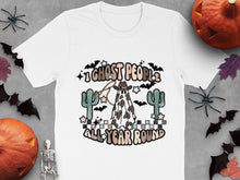 Ghost People All-Year Round T-Shirt, Halloween Cactus Skeleton Design, Unisex Cotton Tee