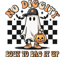 Halloween Ghost T-Shirt No Diggity Bout to Bag It Up, Spooky Fun Tee, Checkerboard, Pumpkin Ghost, Casual Fall Apparel