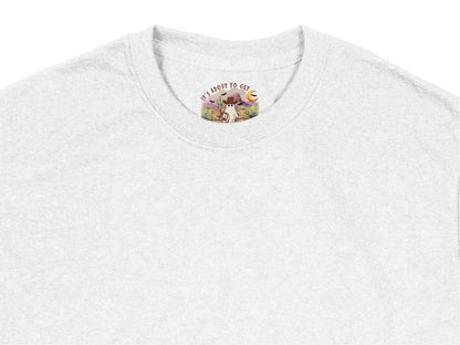 Grey T-Shirt with Cute Cat Graphic, Casual Unisex Cotton Tee, Kitten Lover Gift Idea