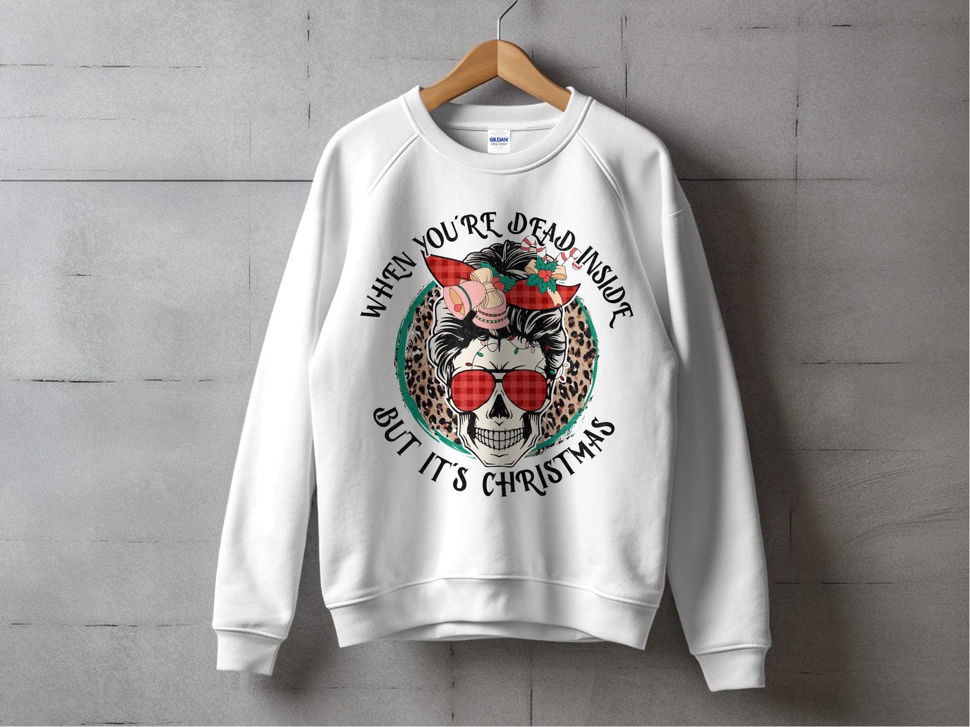 Unique Christmas Skull Sweatshirt, Festive Holiday Apparel, Cool Winter Clothing, Unisex Jumper Gift Idea