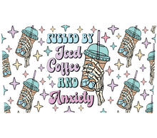 Iced Coffee and Anxiety Sticker, Cute Laptop Decal, Trendy Tumbler Vinyl Sticker, Cool Drink Graphics, Pastel Star Accents, Fun Gift Idea