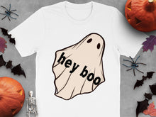 Cute Ghost T-Shirt 'Hey Boo' Halloween Costume Tee, Spooky Fun October Apparel for All Ages