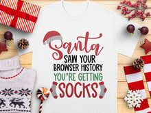 Funny Christmas T-Shirt, Santa Saw Your Browser History, Humorous Holiday Gift, Adult Unisex Tee, Festive Apparel